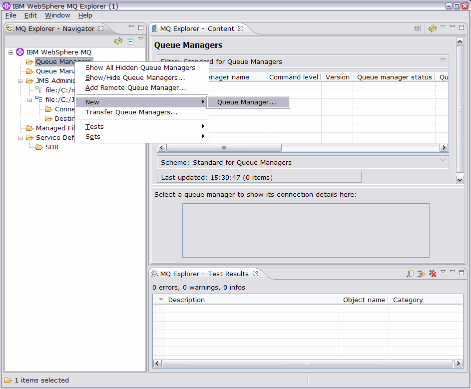 Configuring the MQTT service with IBM Sphere MQ Explorer