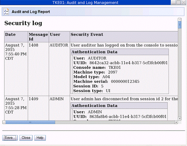 Audit and log management
