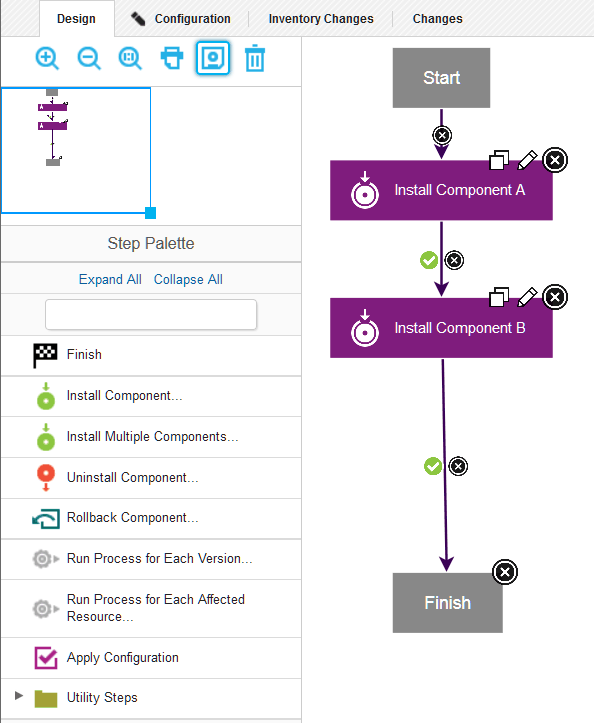 Deploying components in an application process
