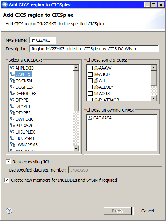 Adding a CICS region to a CICSplex