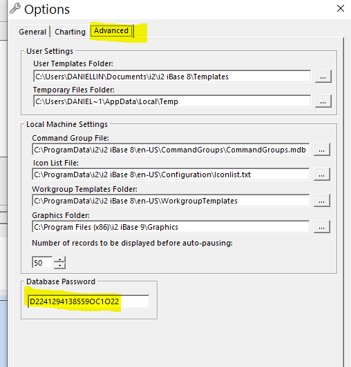 IBM i2 iBase how to fix the error message "unrecognized database