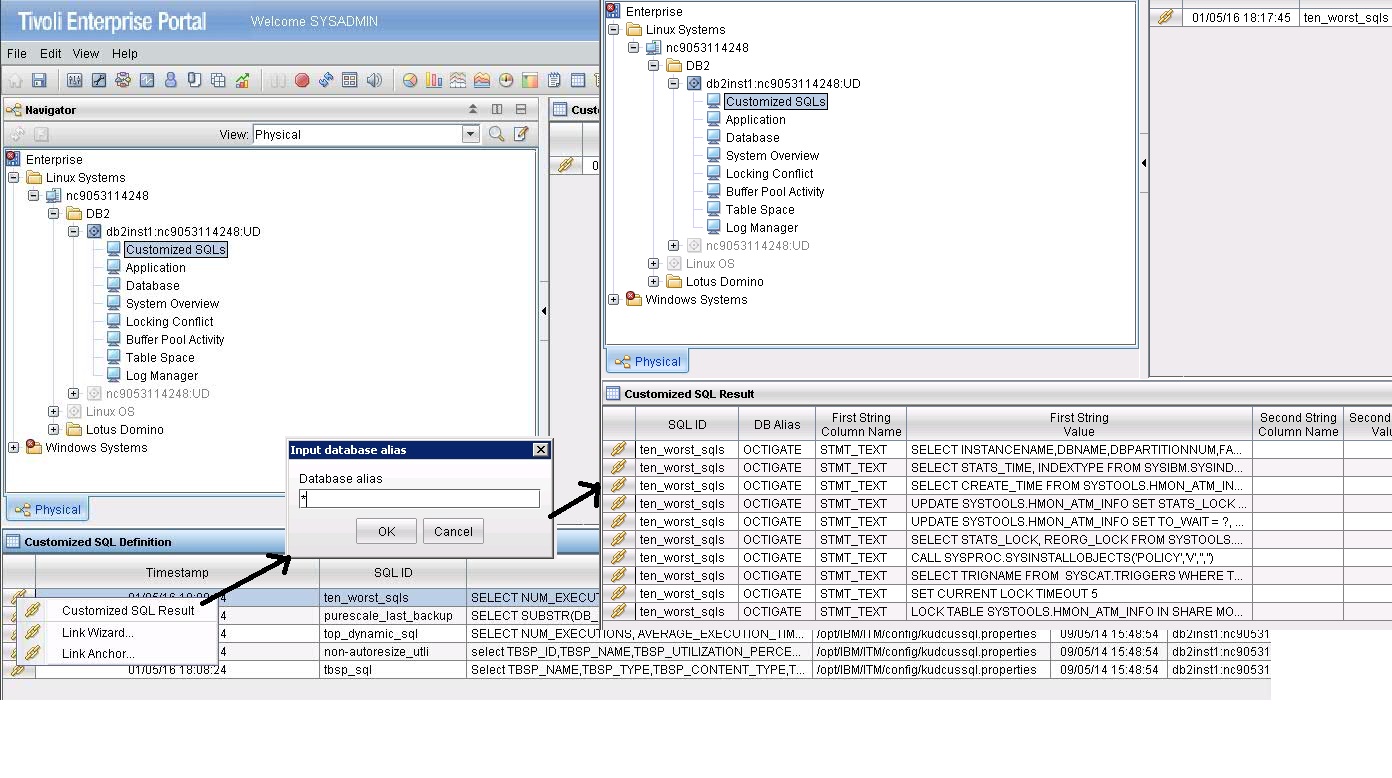 Create DB2 Customized SQL Result workspace
