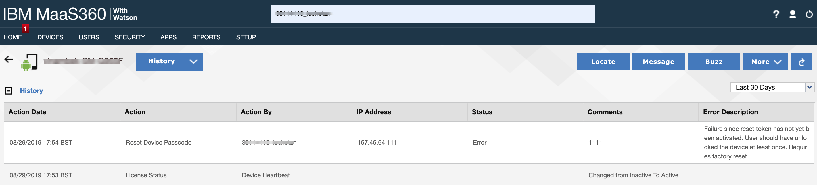 Reset passcode changes for Samsung Knox 3.2.1+ devices enrolled in