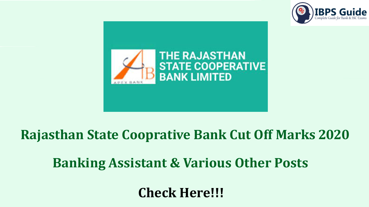 RSCB Banking Assistant Cut Off 2020 Various Other Posts Cut Off Out