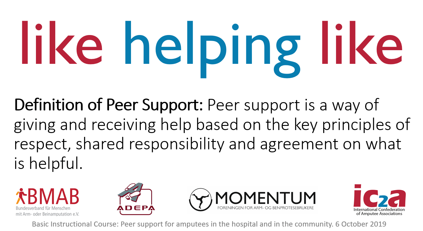 Peer Support for Amputees Basic Instructional Course IC2A