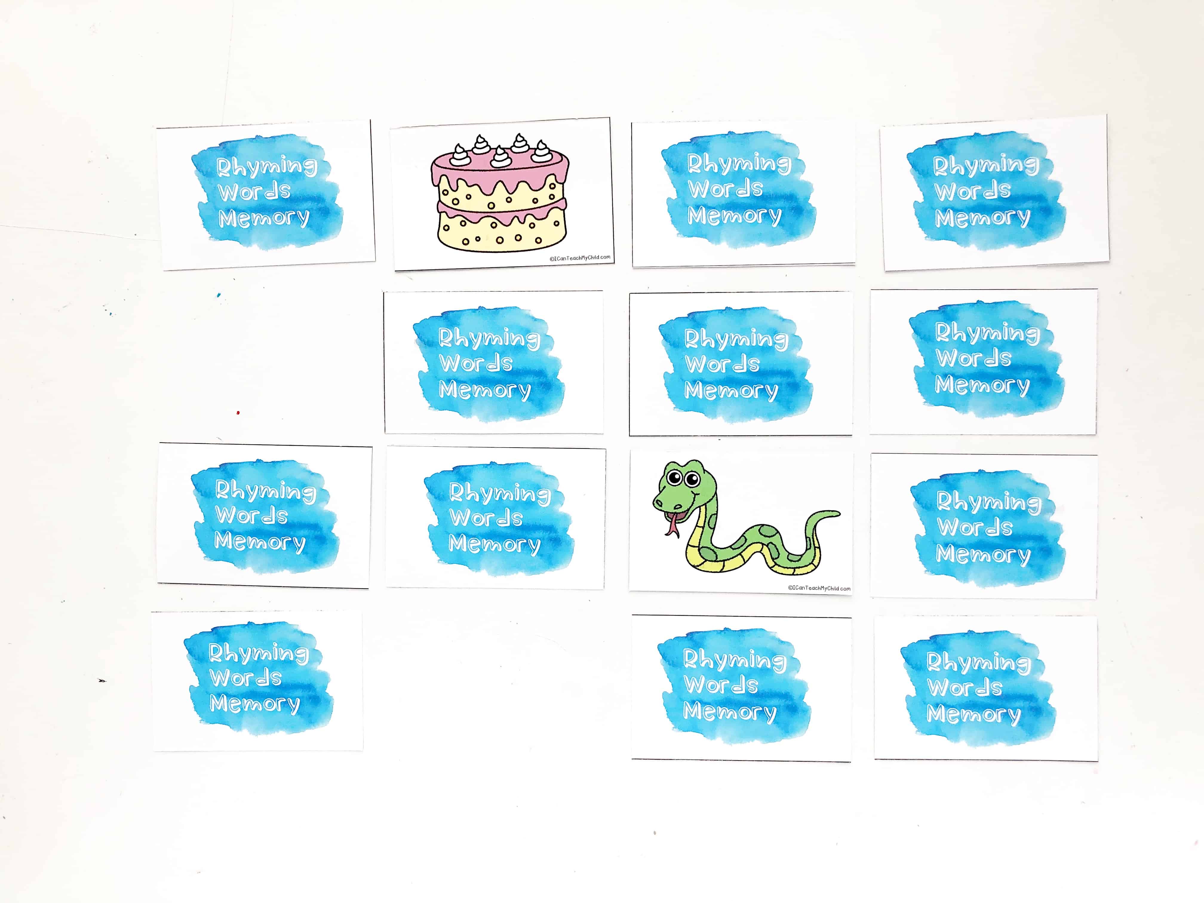 Printable Rhyming Words Memory Game I Can Teach My Child!