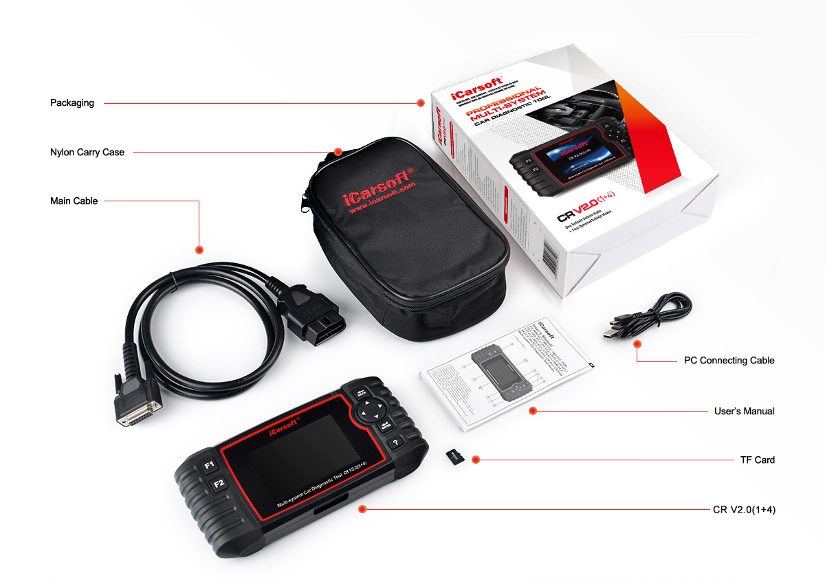 iCarsoft CR V2.0(1+4)Professional Multibrand Multisystem Car