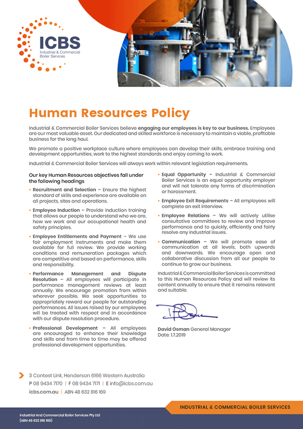 Policies Industrial & Commercial Boiler Services