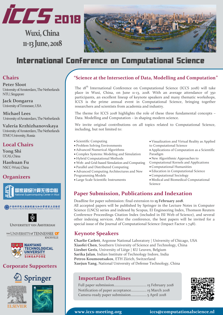 Call for Papers The International Conference on Computational Science