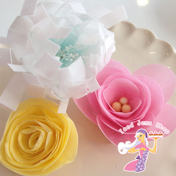 Wafer Paper Flowers Iced Jems