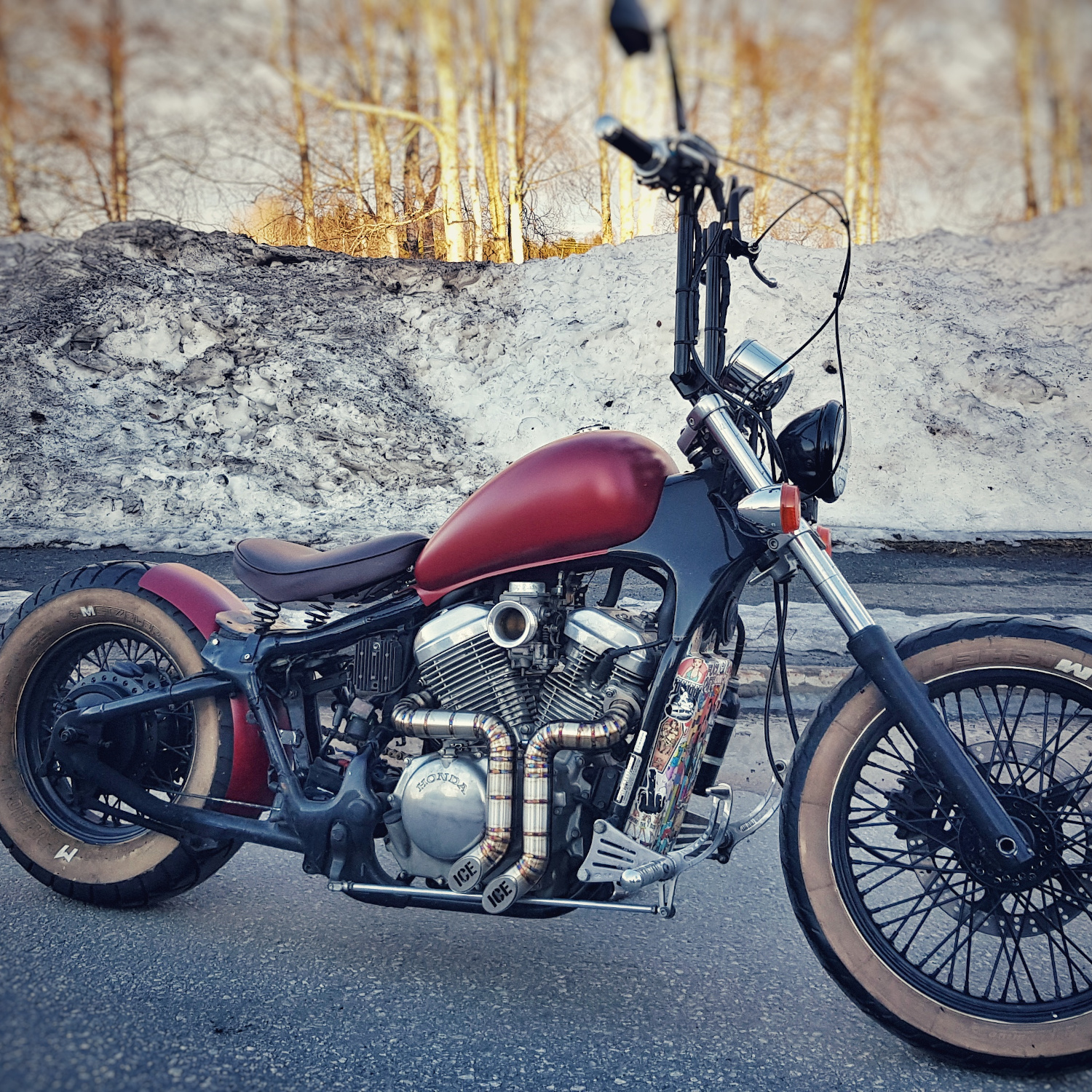 Honda Shadow VT600 Short cut – ICE EXHAUST – Ręcznie wykonane układy