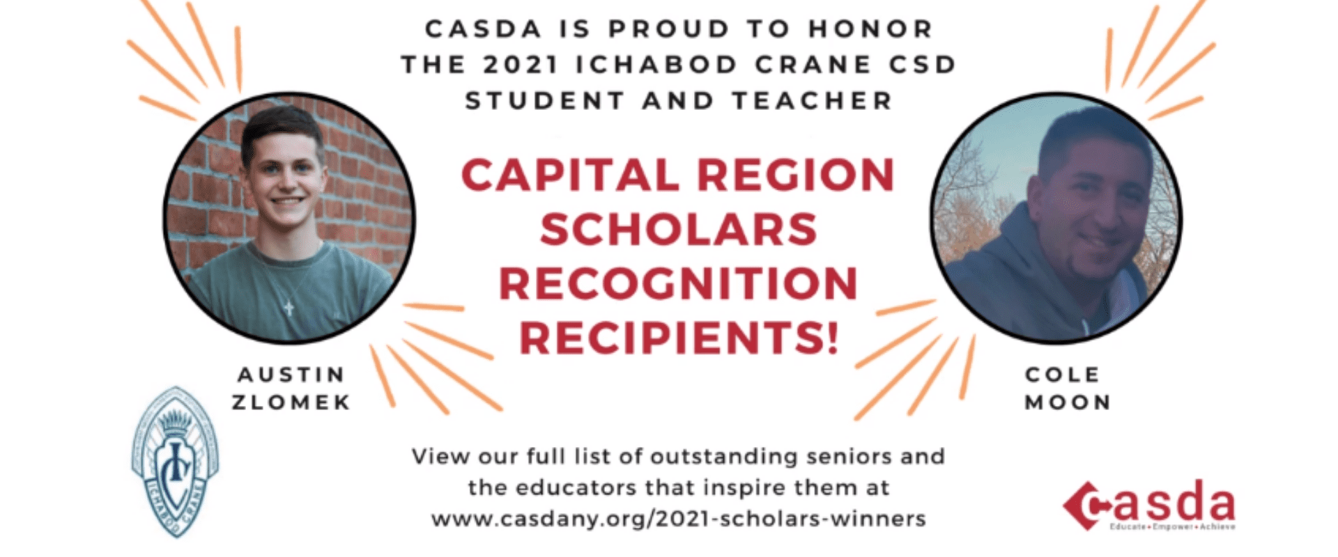 ICC Senior & Teacher are CASDA Scholars Recognition Recipients