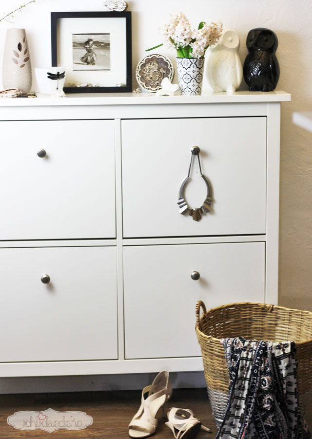 Schuhschrank mit neuer Deko im Frühlingslook • Ich Liebe Deko