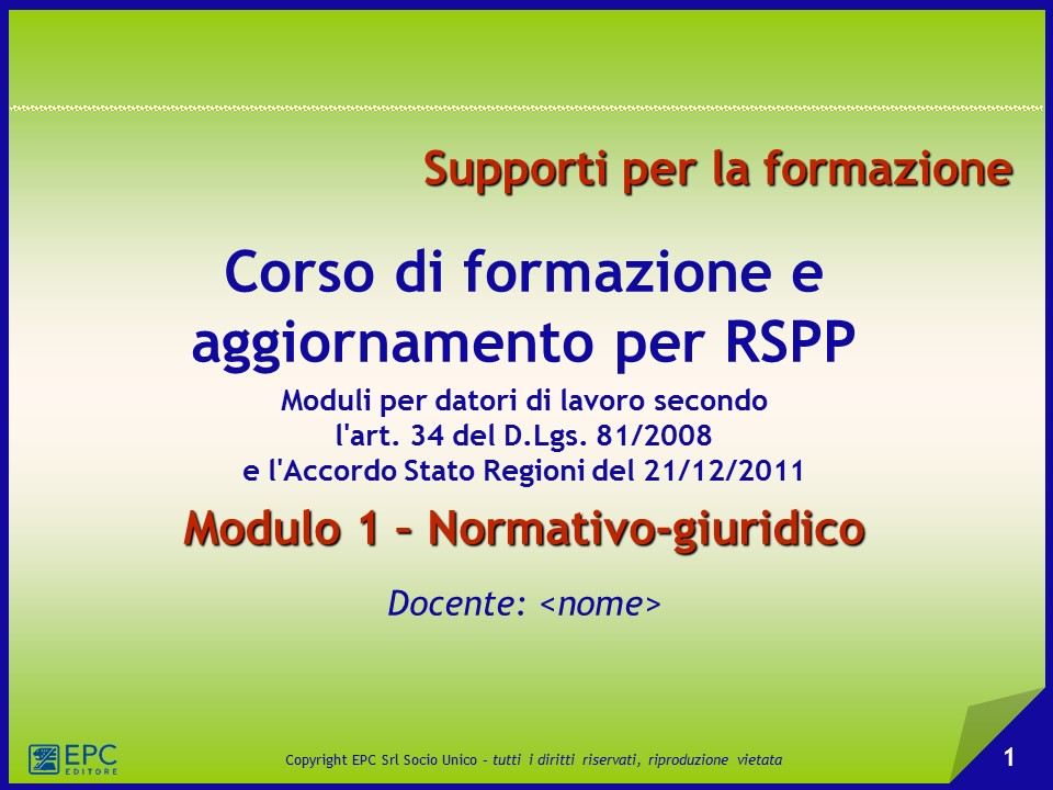 Corso di formazione e aggiornamento per RSPP FORMAZIONE Catalogo iCLhub