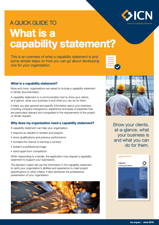 What is a capability statement? A quick guide Industry Capability Network