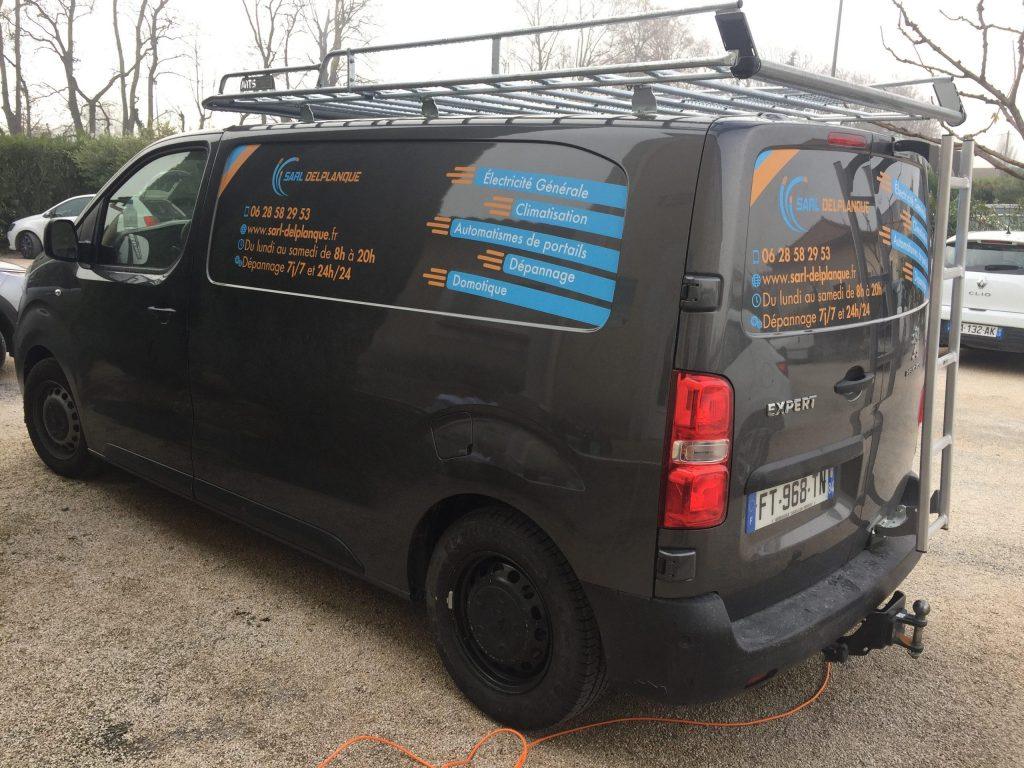 Flocage camion électricien Web, enseignes, imprimerie
