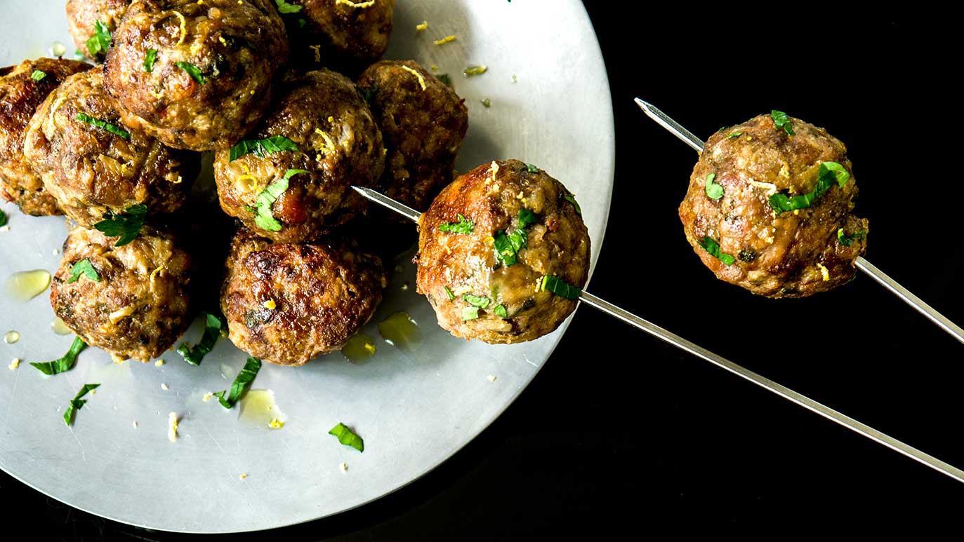 tonic beef & pork & fennel meatballs, icookstuff