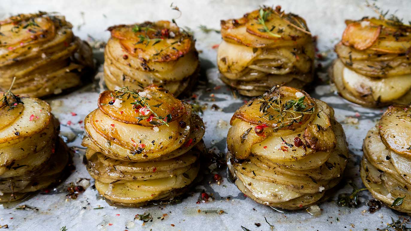 ‘pommes anna’ potato stacks with duck fat, icookstuff