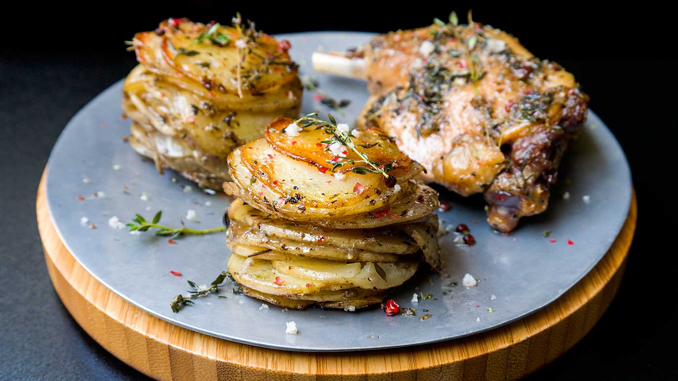 ‘pommes anna’ potato stacks with duck fat, icookstuff