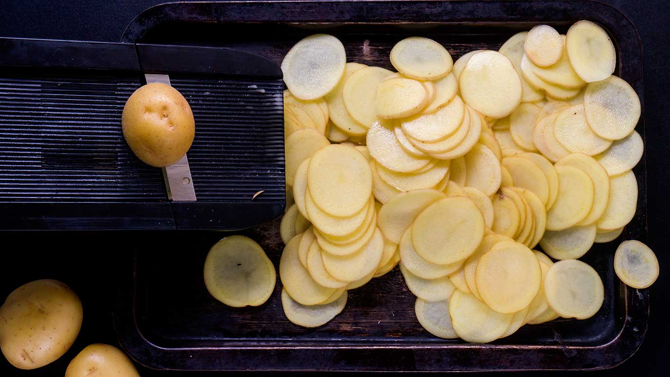 ‘pommes anna’ potato stacks with duck fat, icookstuff