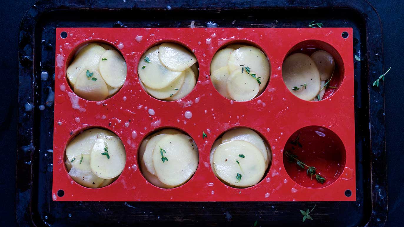‘pommes anna’ potato stacks with duck fat, icookstuff