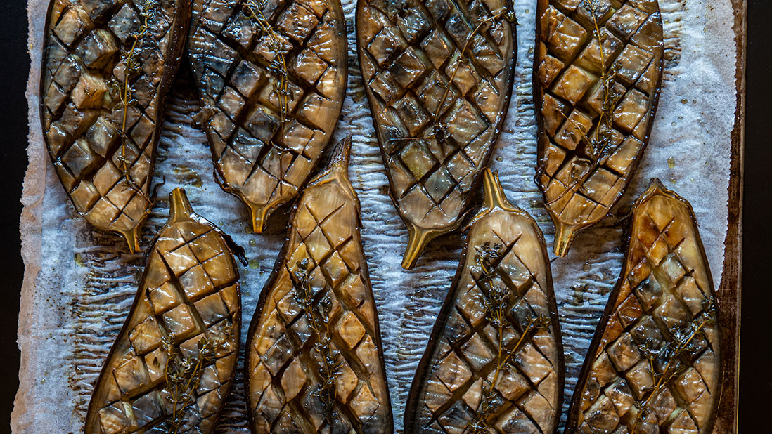 roasted eggplant pasta sauce (without tomatoes), icookstuff