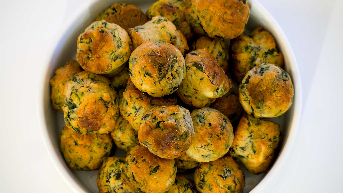 spinach, feta & green onion bread bites, icookstuff