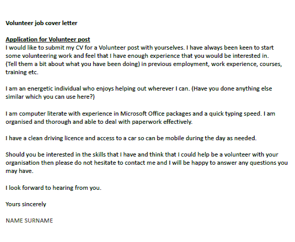 Relate it to the job at hand · 2. Volunteer Job Cover Letter Example Icover Org Uk