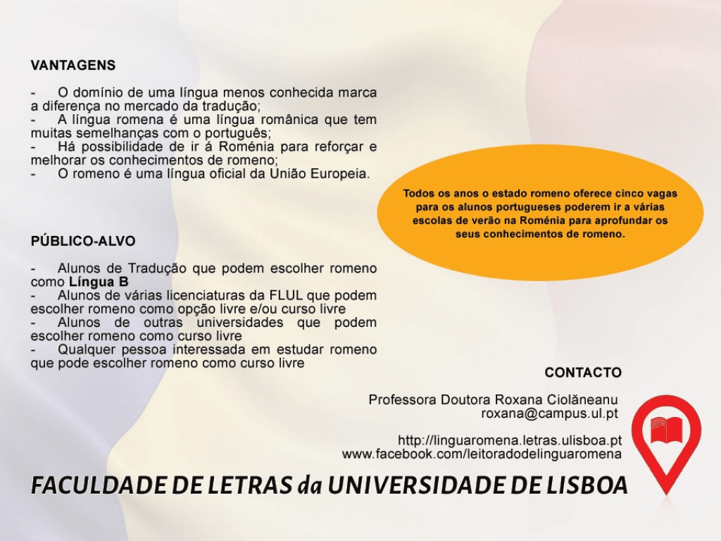 Romeno no curso de tradução na Faculdade de Letras da
