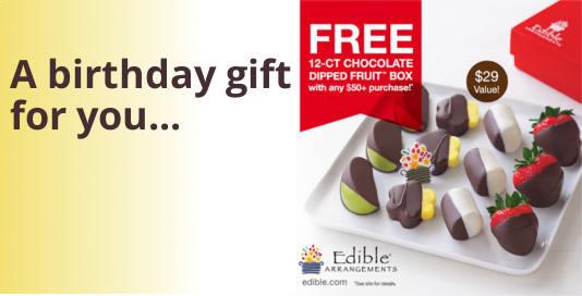 FREE Birthday Gift from Edible Arrangements I Crave Free Stuff