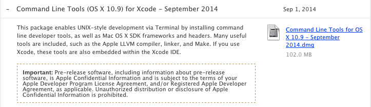 Update Xcode Command Line Tools Mojave