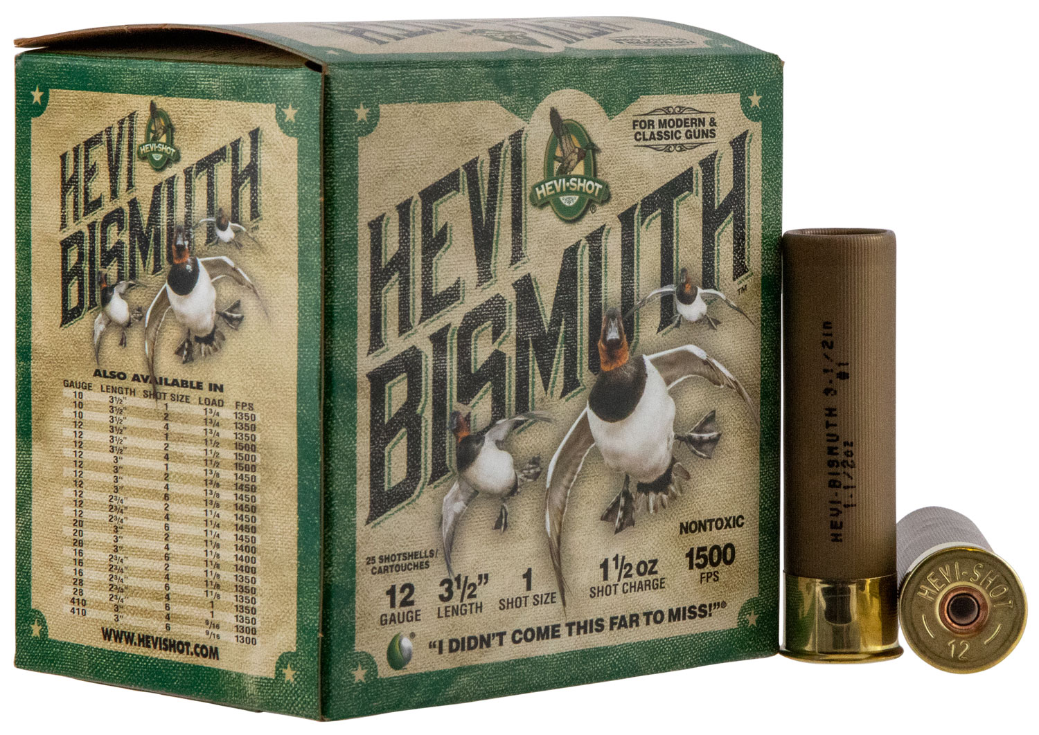 HEVIShot HS14501 HeviBismuth Waterfowl 12 Gauge 3.5" 1 1/2 oz 1 Shot