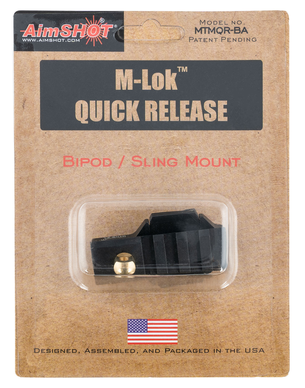 AIMSHOT QUICK RELEASE MLOK BIPOD ADAPTER W/PICATINNY RAIL B Tactical
