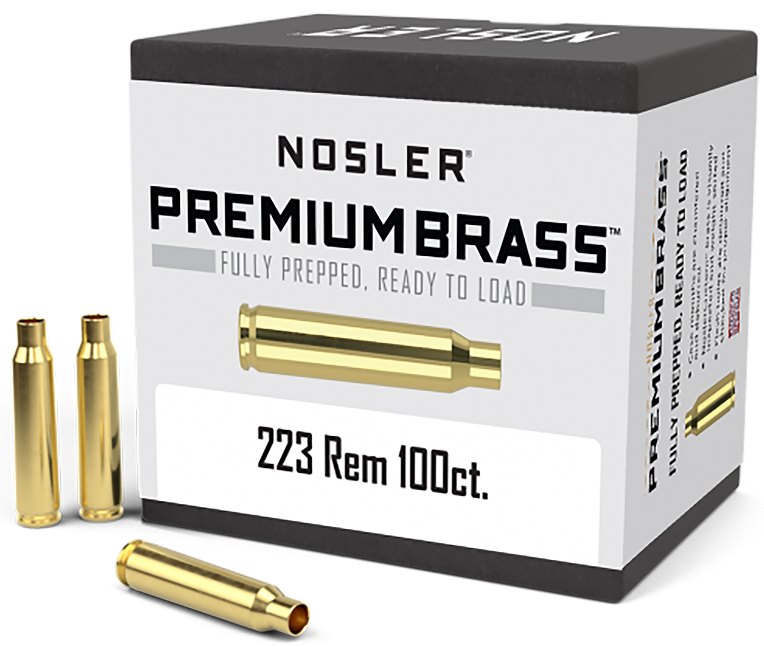 Nosler 10098 Premium Brass Unprimed Cases 223 Rem Rifle Brass/ 100 Per