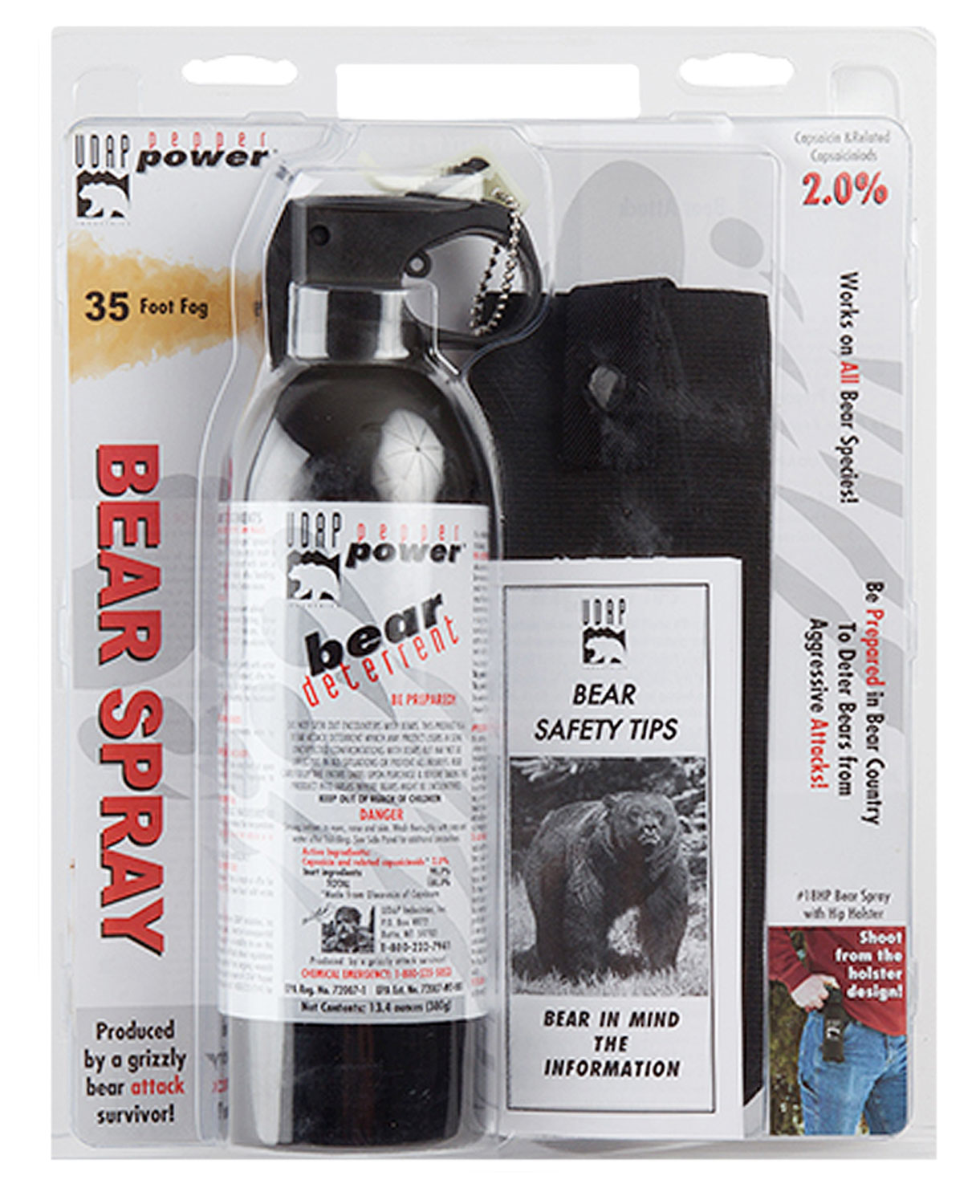 UDAP 18HP Magnum Bear Spray OC Pepper Up to 35 ft Range 13.40 oz