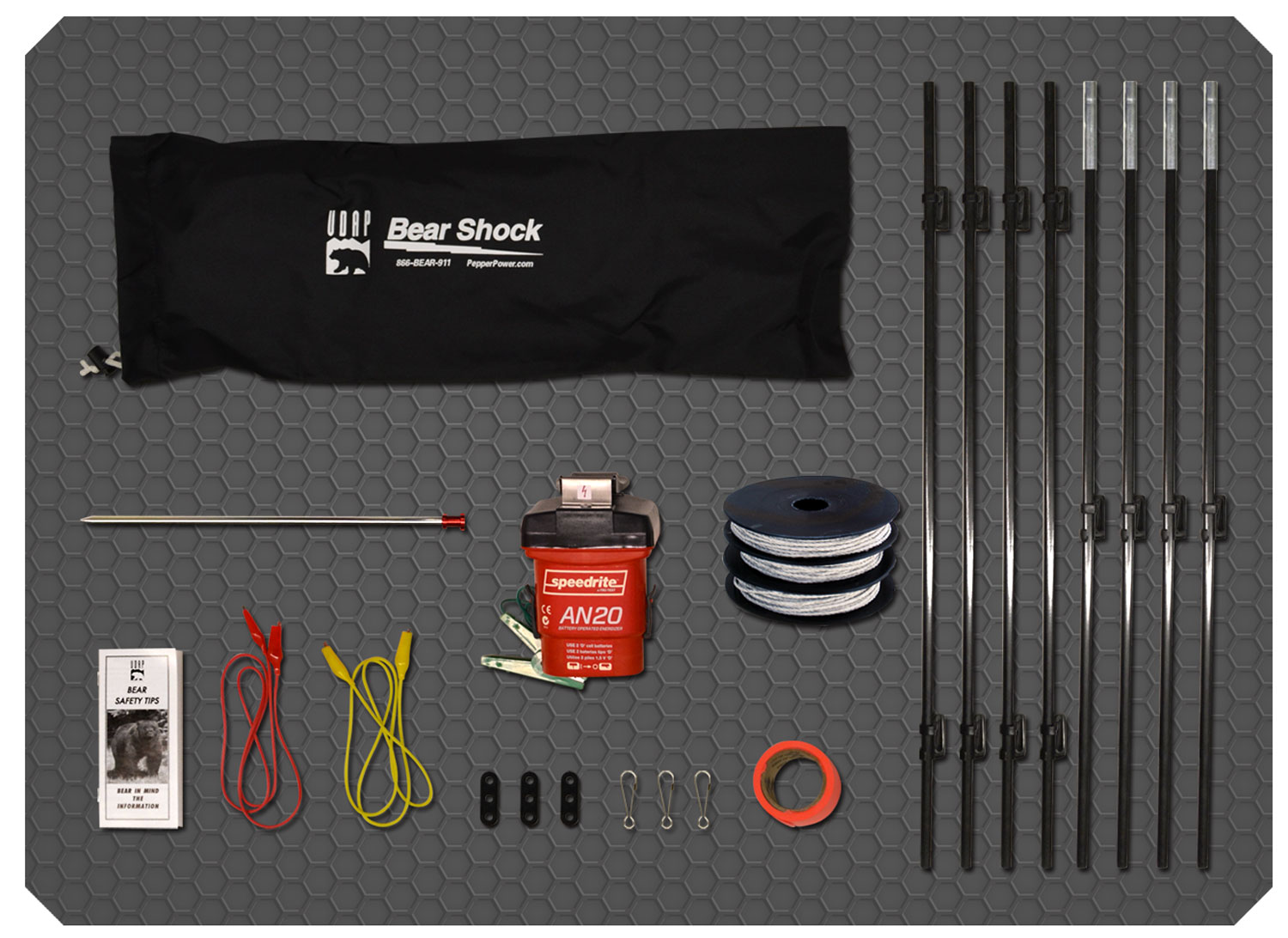 UDAP BEF Bear Shock Electric Fence 6" x 20" 3.7 lbs 110 ft Black B