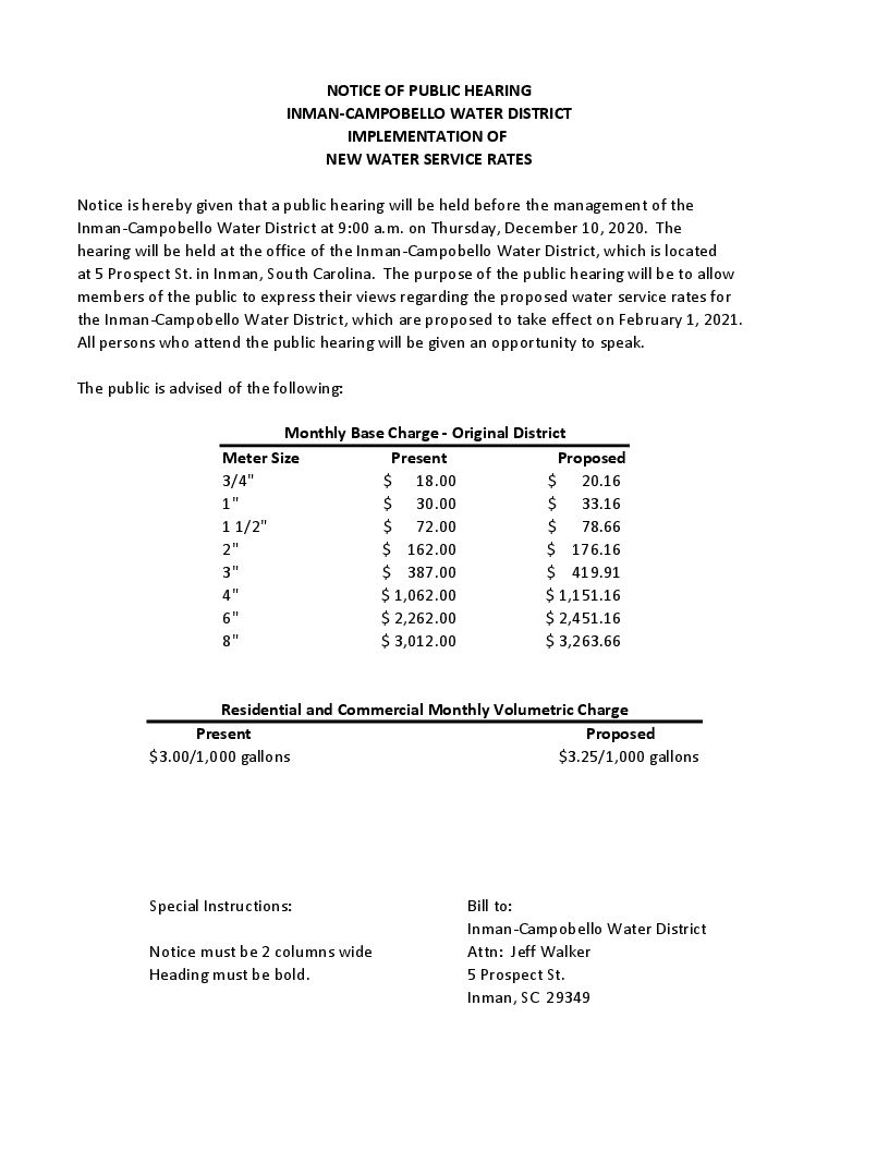Inman Campobello Water District