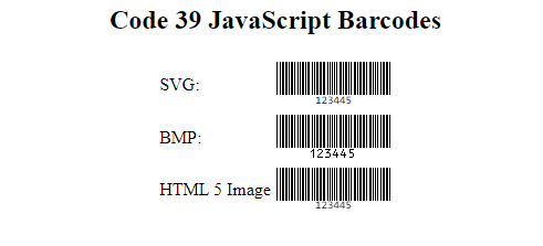 JavaScript Code 39 Barcode Generator