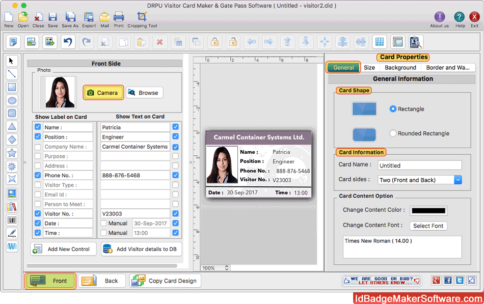 Visitors ID Gate Pass Maker Software screenshots to know how to design