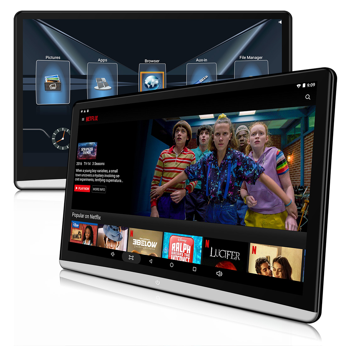 DDAUTO DD125N 12.5″ Dual Screens Android 9.0 Headrest Tablets with WiFi