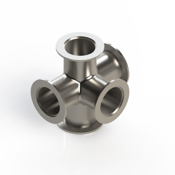 5Way Cross KF50 Vacuum Fittings, ISOKF Flange Size NW50, Stainless