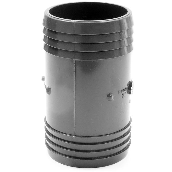 Adapter Plastic Coupling, 2 in. ID Rubber Hose Barb to 2 in. Barb