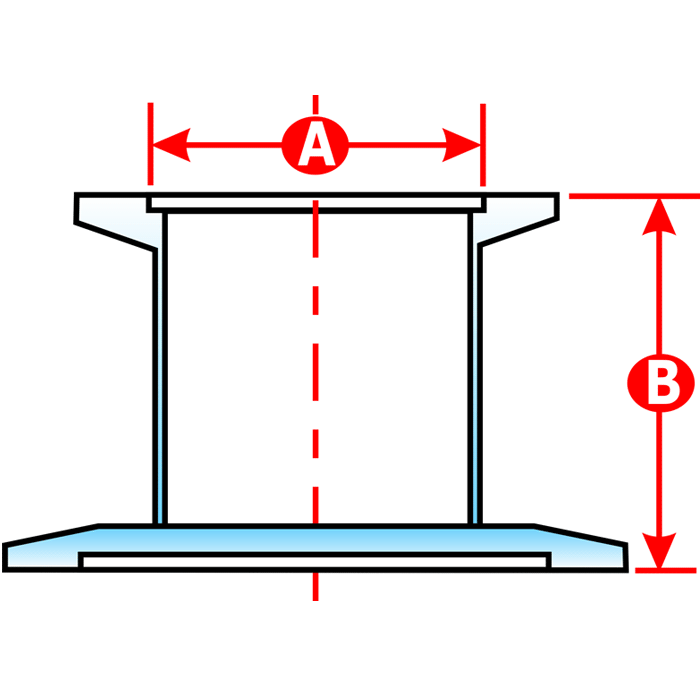 Reducer Straight KF16 to KF40, KF16 to KF40, Vacuum Fittings, ISOKF