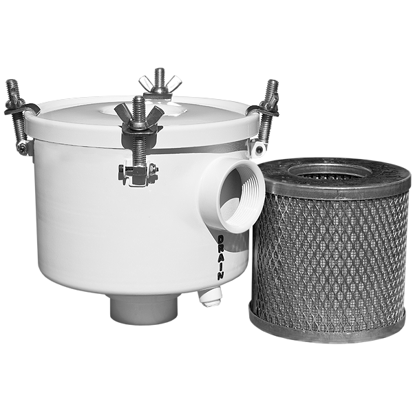 Heavy Duty Oil Mist Exhaust Filter with 1 1/2 inch NPT Inlet For Vacuum Pumps up to 50 CFM, Part