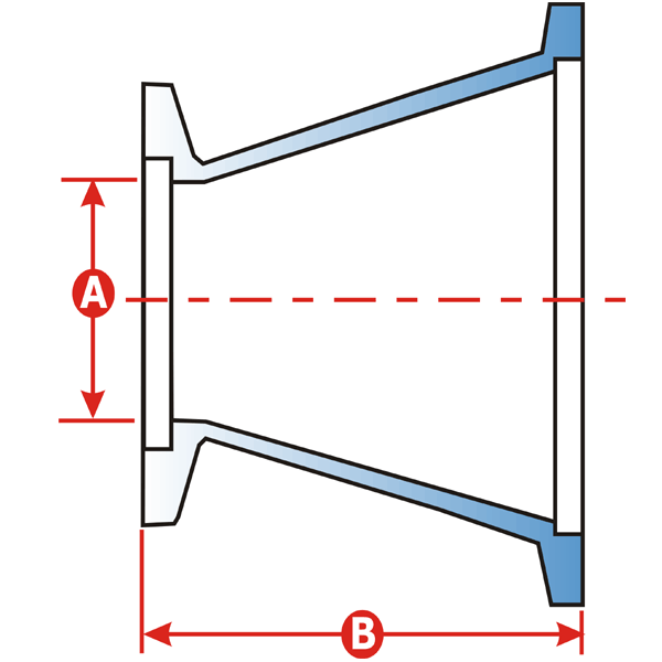 Ideal Vacuum Reducer Conical KF25 to KF40 , KF25 to KF40, Vacuum