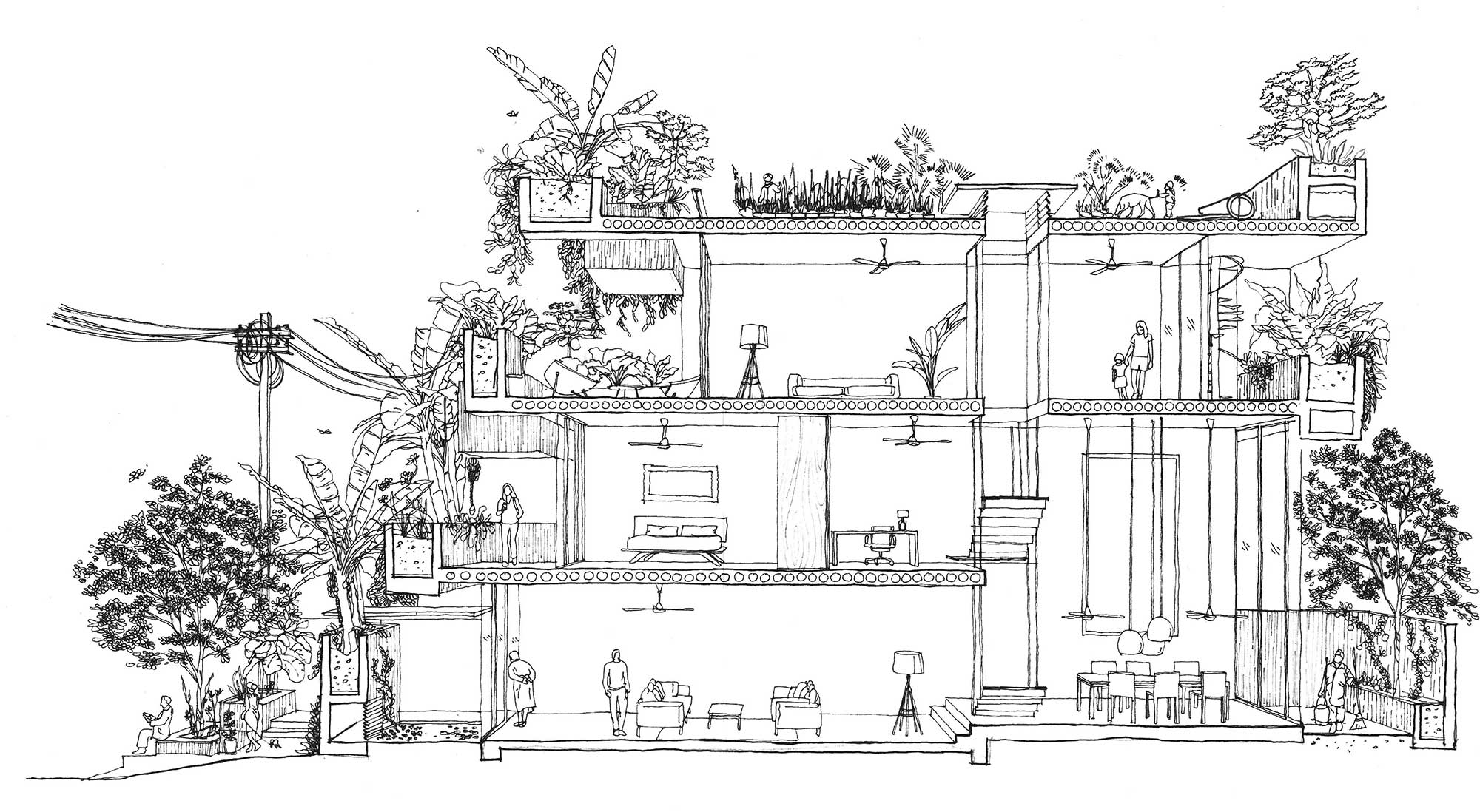 Planter Box House a concrete house covered with plants Idealwork concrete finishes for