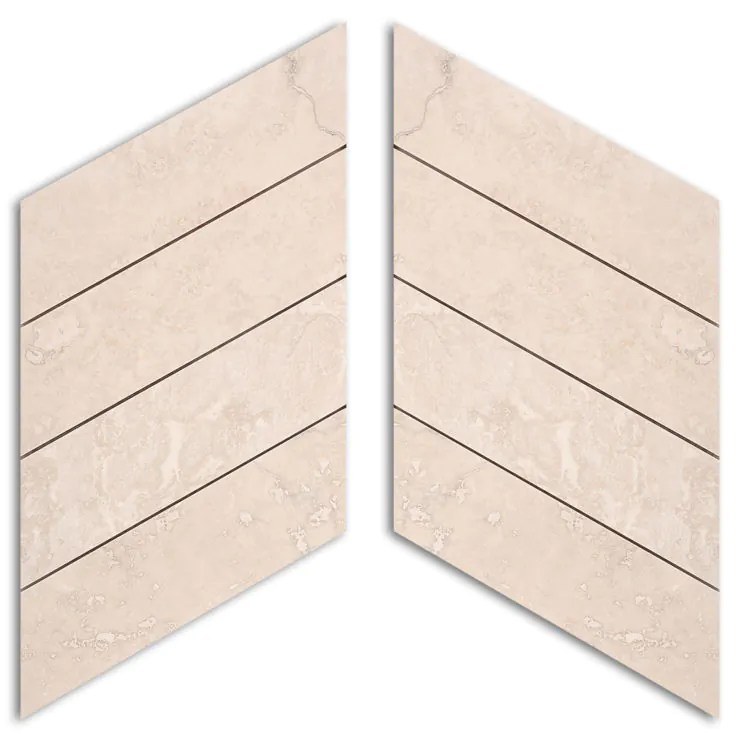 Chevron Class Polished Travertino Romano Classico Ideamarmo