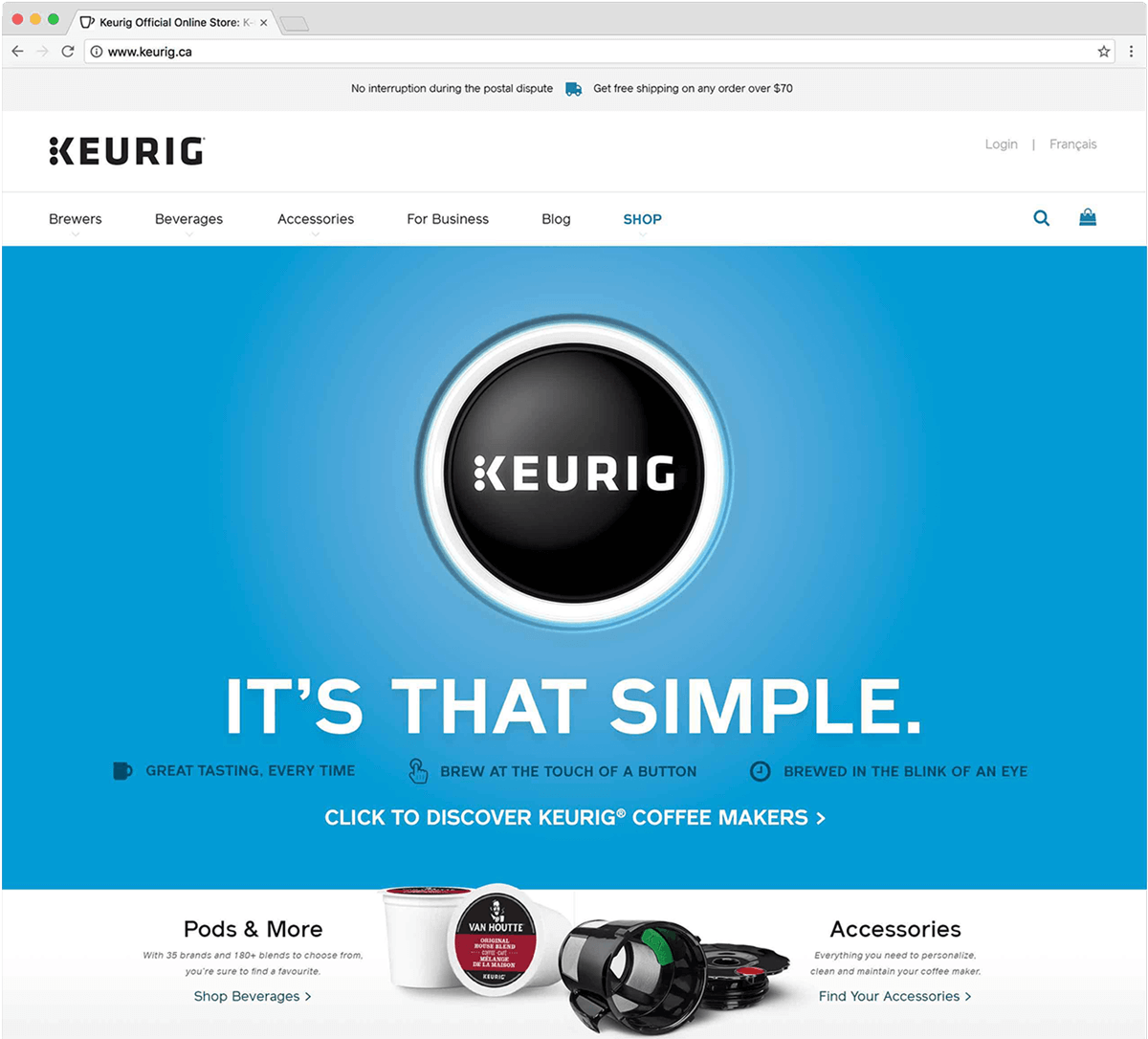 Keurig Canada site Optimization Idea Rebel