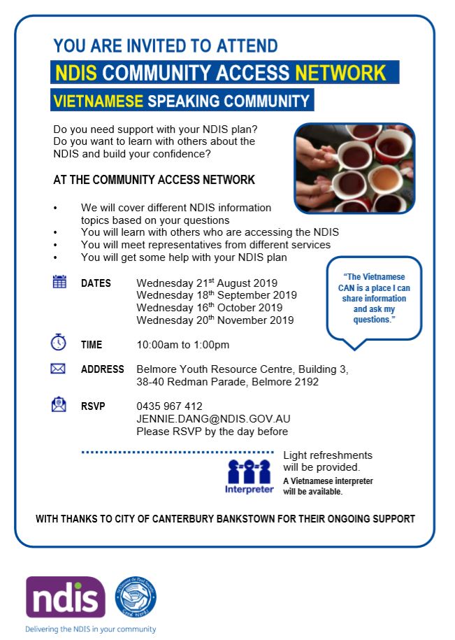 NDIS Community Access Network Vietnamese Speaking Community IDEAS