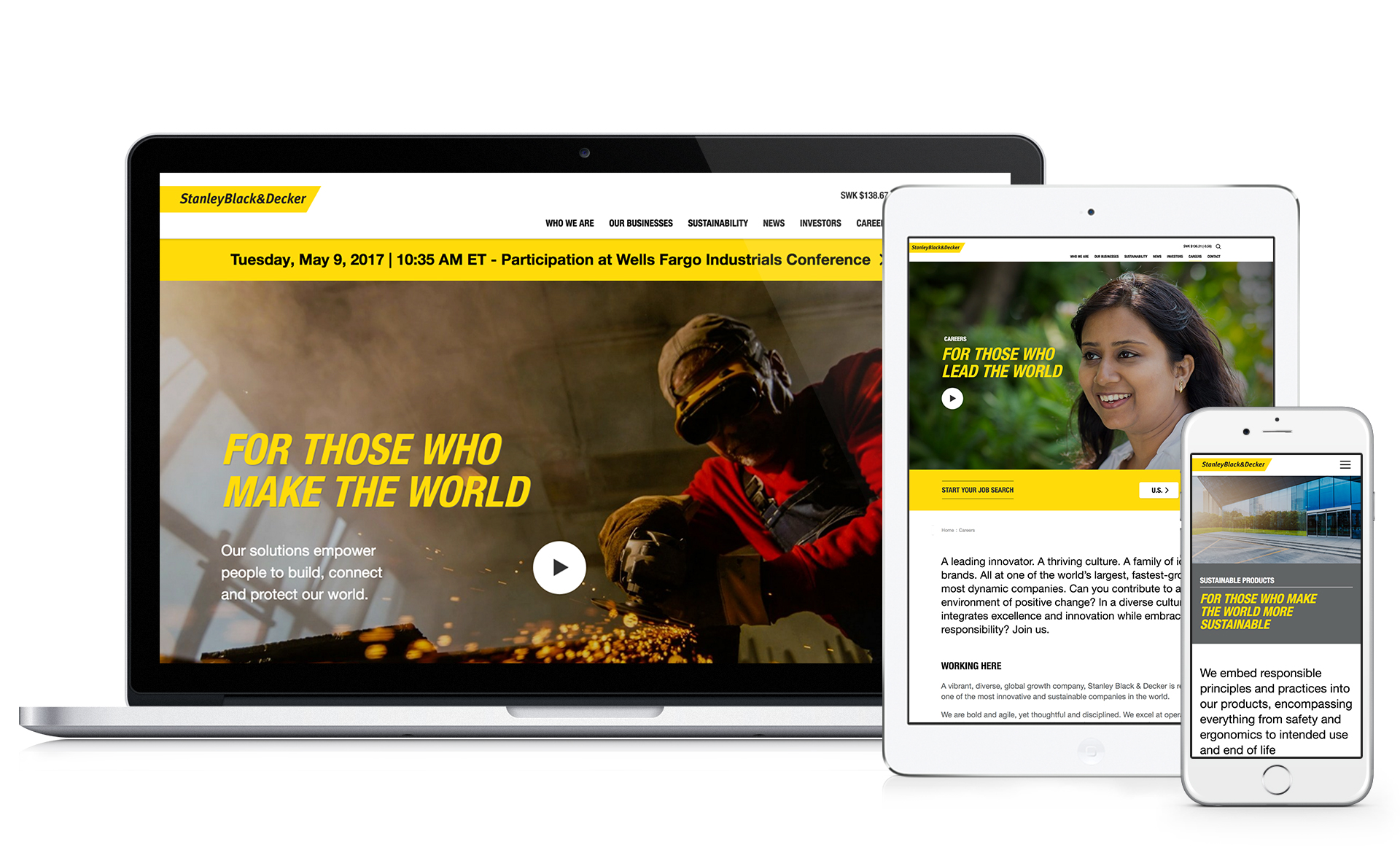 Stanley Black & Decker Launches Corporate site Ideas On Purpose
